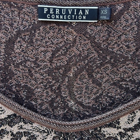 Peruvian Connection Pima Cotton Blend Light Weight Knit Dress Summer Vacation XS - Picture 4 of 7